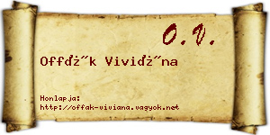 Offák Viviána névjegykártya